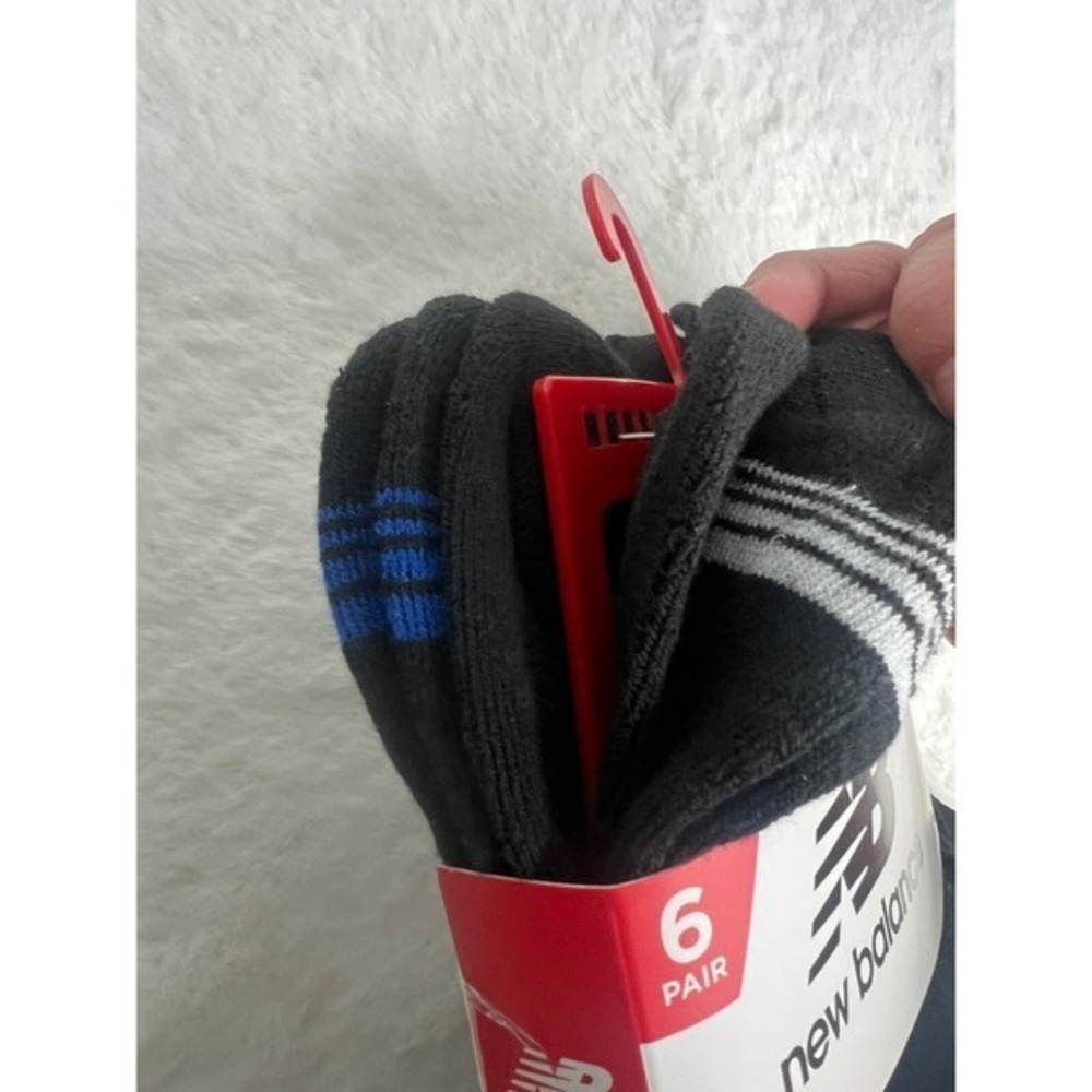 New Balance Mens 6 Pair Active Cushion Low Cut Performance Socks Black 6-12.5 - Picture 3 of 4